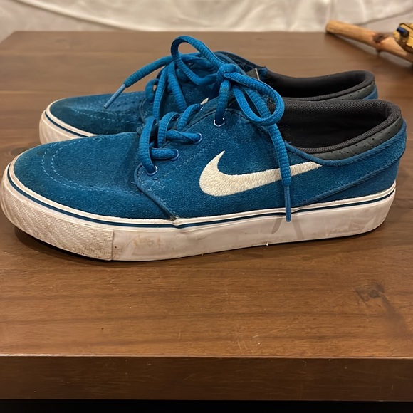 Nike Stefan Janoski skater shoes kids size 4 royal blue suede skateboarding - Picture 5 of 9